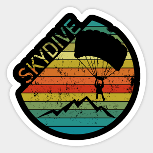 Retro Vintage Skydiver Skydiving Parachuting Skydive Gift Sticker